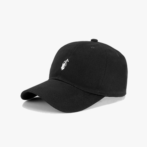 Black Cotton Cap with Logo