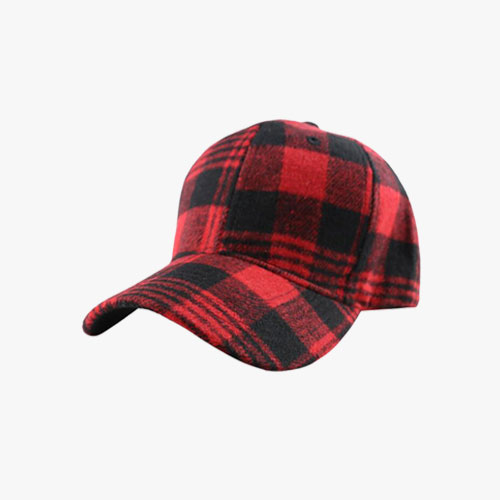 Plaid Print Checked Print Soft Cotton Cap