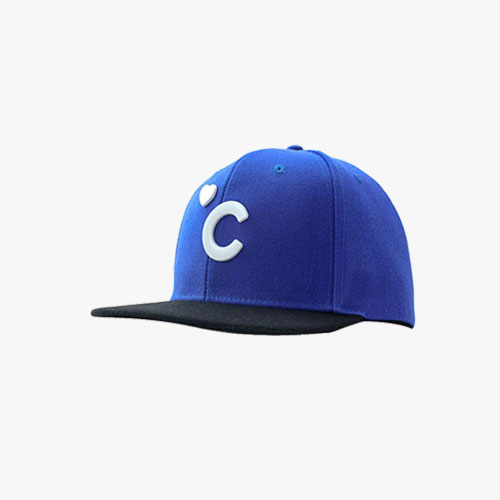 Flat Peak Rubber Logo Fitted Cap