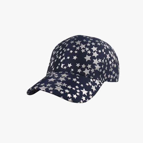 Shiny Silver Stars Adjustable Cap for Women