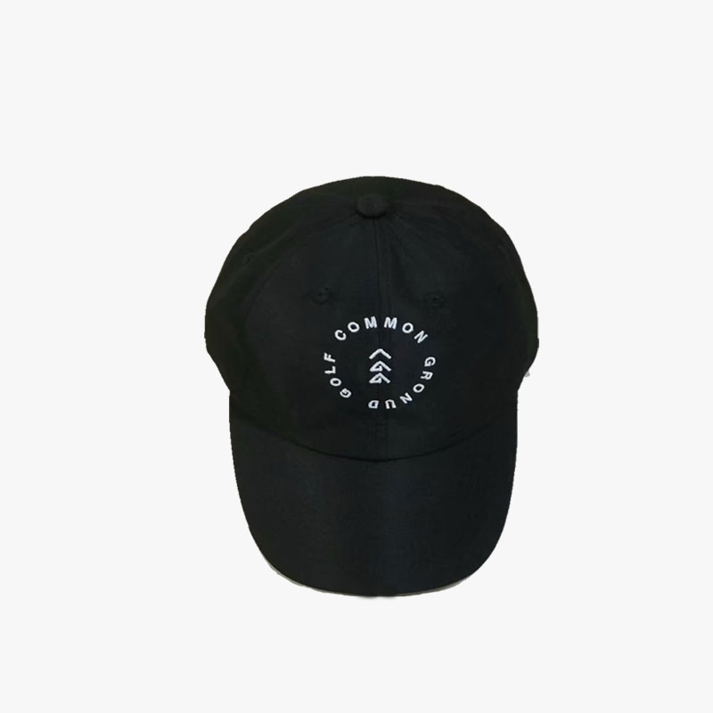 Cotton Embroidery Golf Cap Black