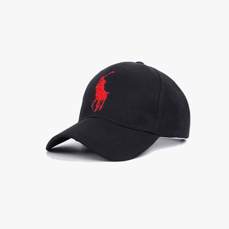 Cotton Embroidery Snapback Cap Black
