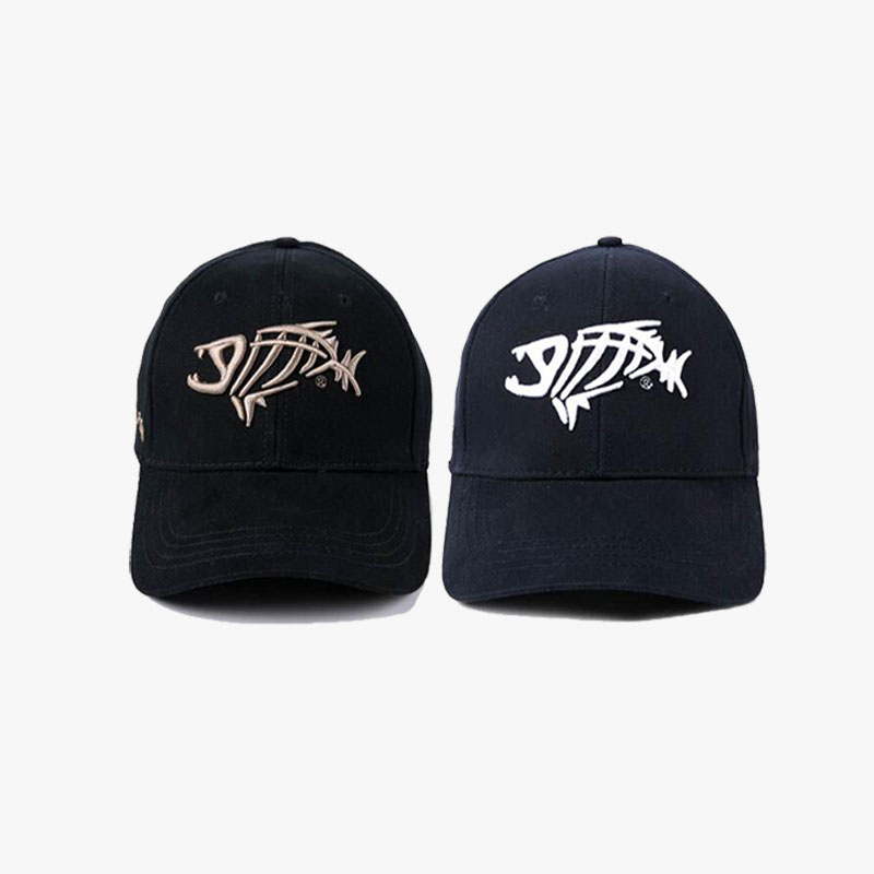 Fish-Bone Logo Curved Brim Fishing Cap Lure Fly Fishing
