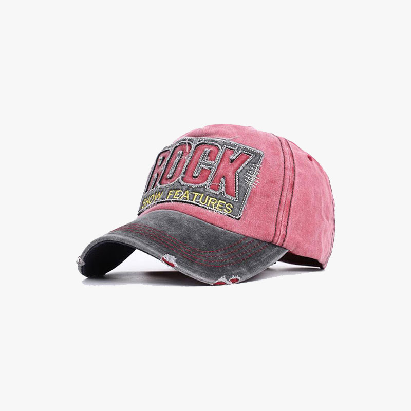 Washed Distressed Torn Effect Baseball Cap