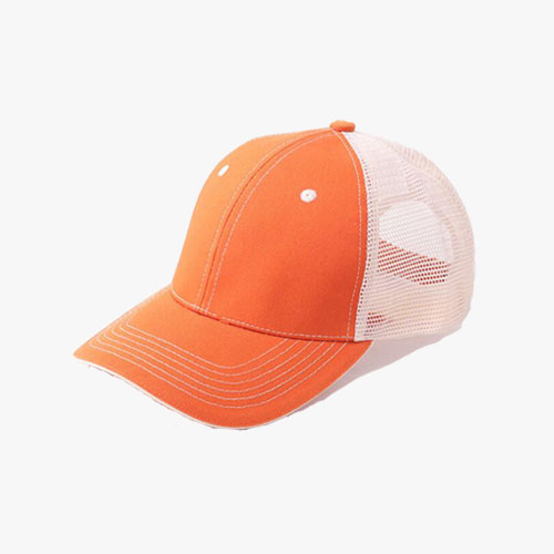 Orange Cotton Mesh Cap