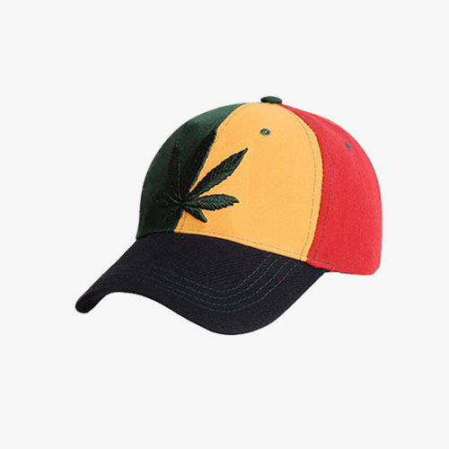 Pineapple Leaf Embroidered Cotton Cap